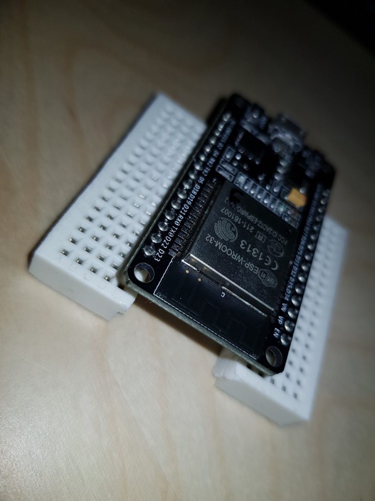 ESP32 Dev Board on split breadboard