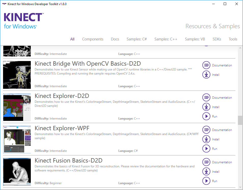 Kinect for Windows Developer Toolkit