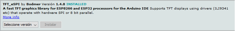 TFT_eSPI Bodmer Library for Arduino